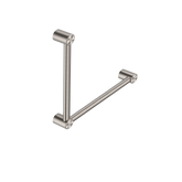 Mecca Care 32mm Ambulant Nero Toilet Nero Grab Rail 90 Degree 450X450mm - Brushed Nickel